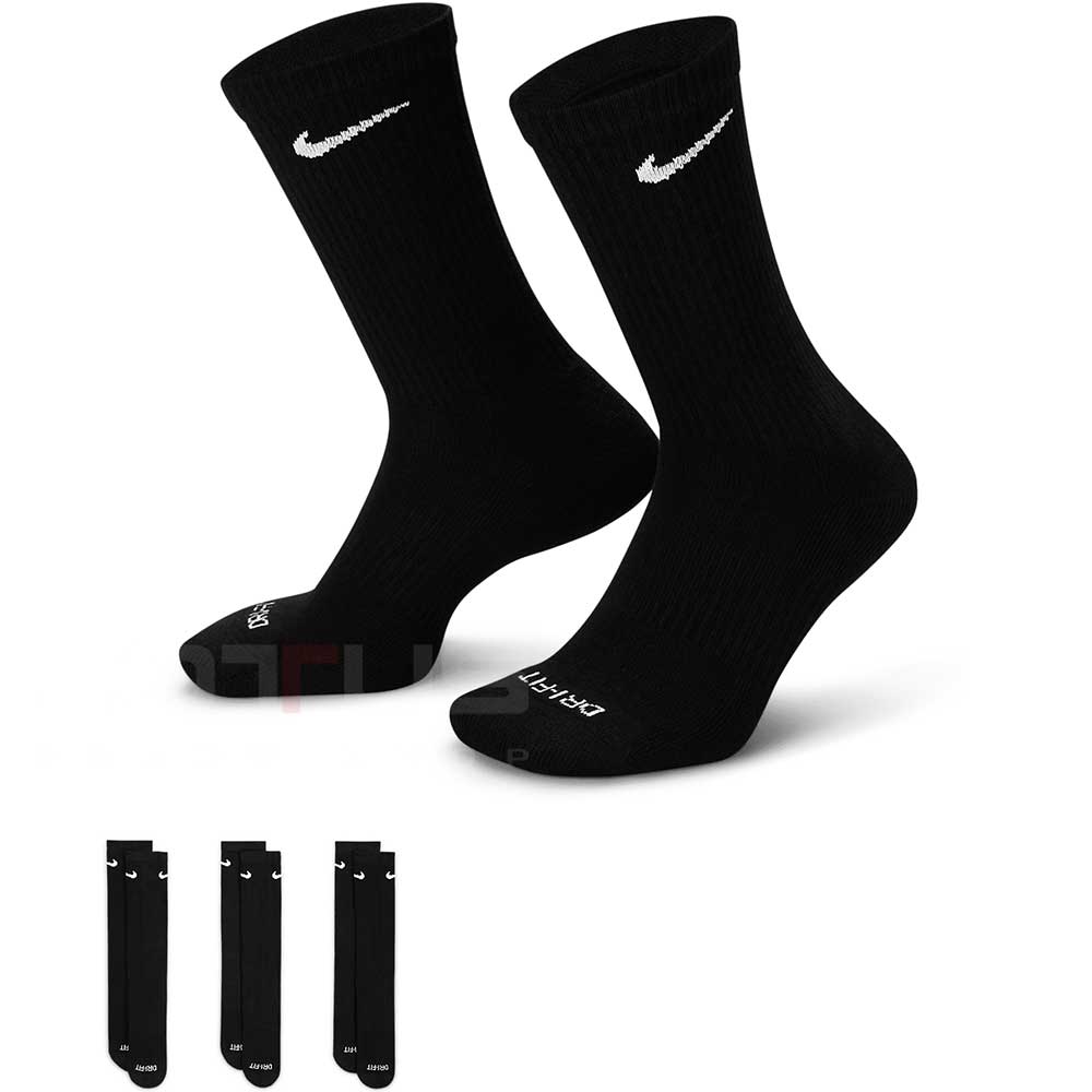 ЧОРАПИ NIKE SX6888-010 EVERYDAY PLUS CUSH CREW 3PR - 132 ЧЕРНИ - lotus-sport.bg